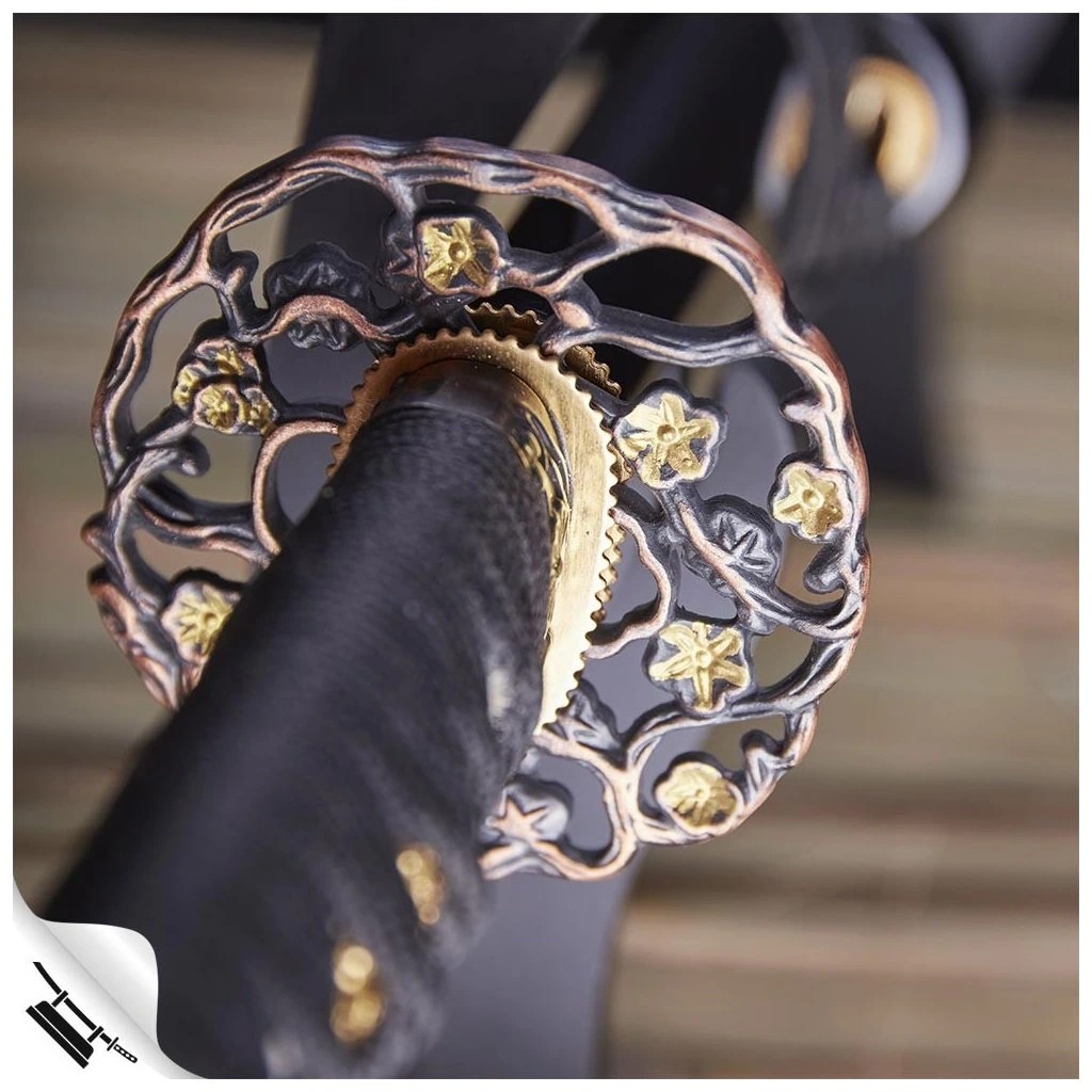 foto Kawashima �emesln� replika me�e katana Rozubusshu, motiv r���, AISI 1045