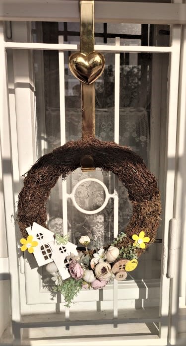 foto .z�v�s na v�nce - srdce, zlat� barva