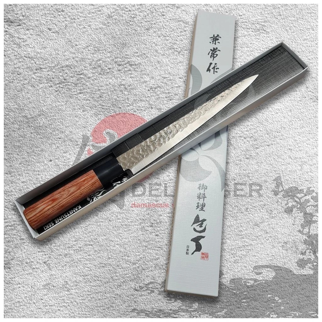 foto Japonsk� pl�tkovac� n�� Sujihiki 240mm Kanetsune KC-950 Tsuchime Series